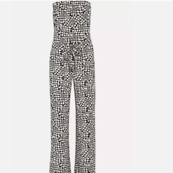 Diane Von Furstenberg DVF Ani Strapless Jumpsuit Romper Polka Star Stretch 6 - Picture 7 of 12